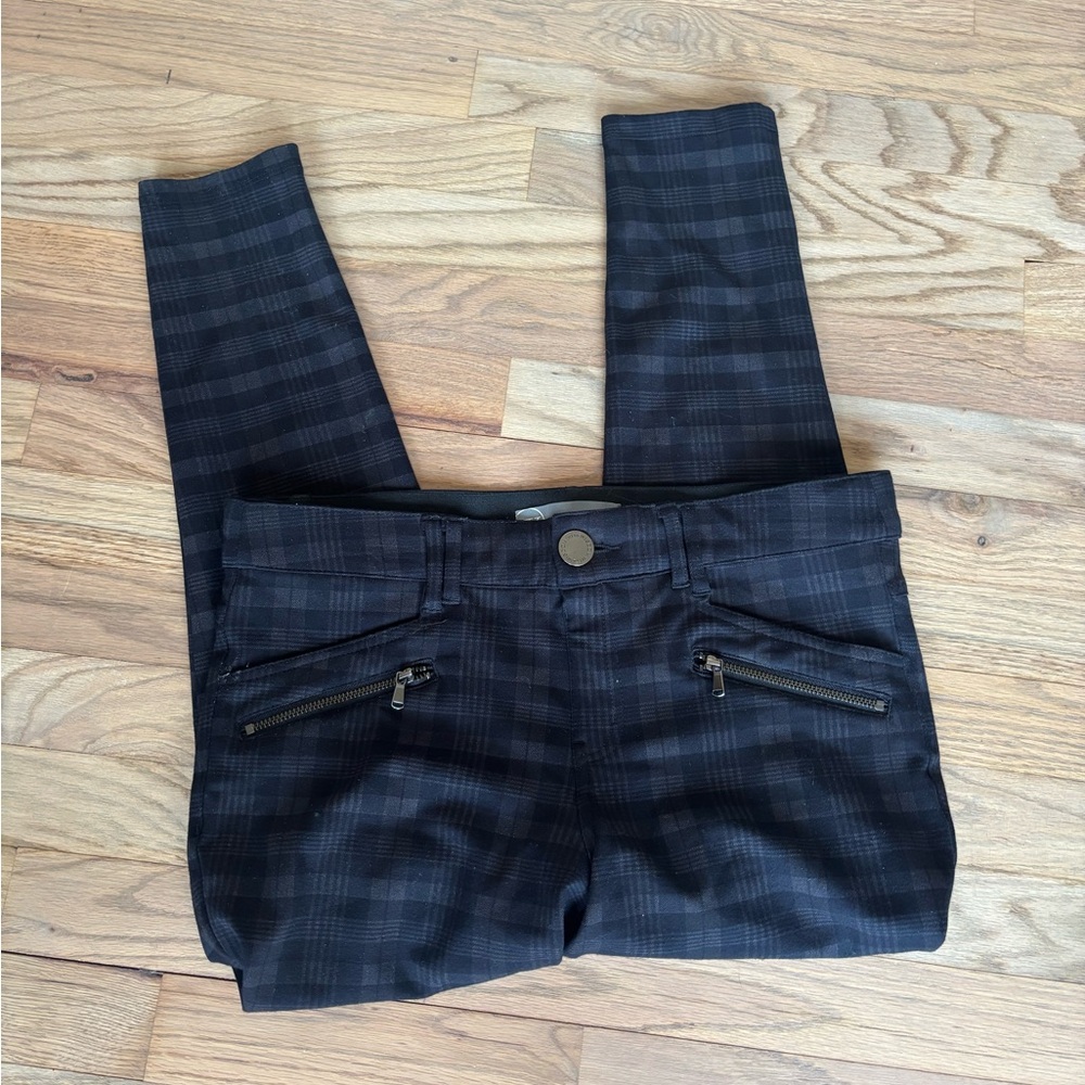 Wit & Wisdom Skinny Pants Gray Plaid Button 10P